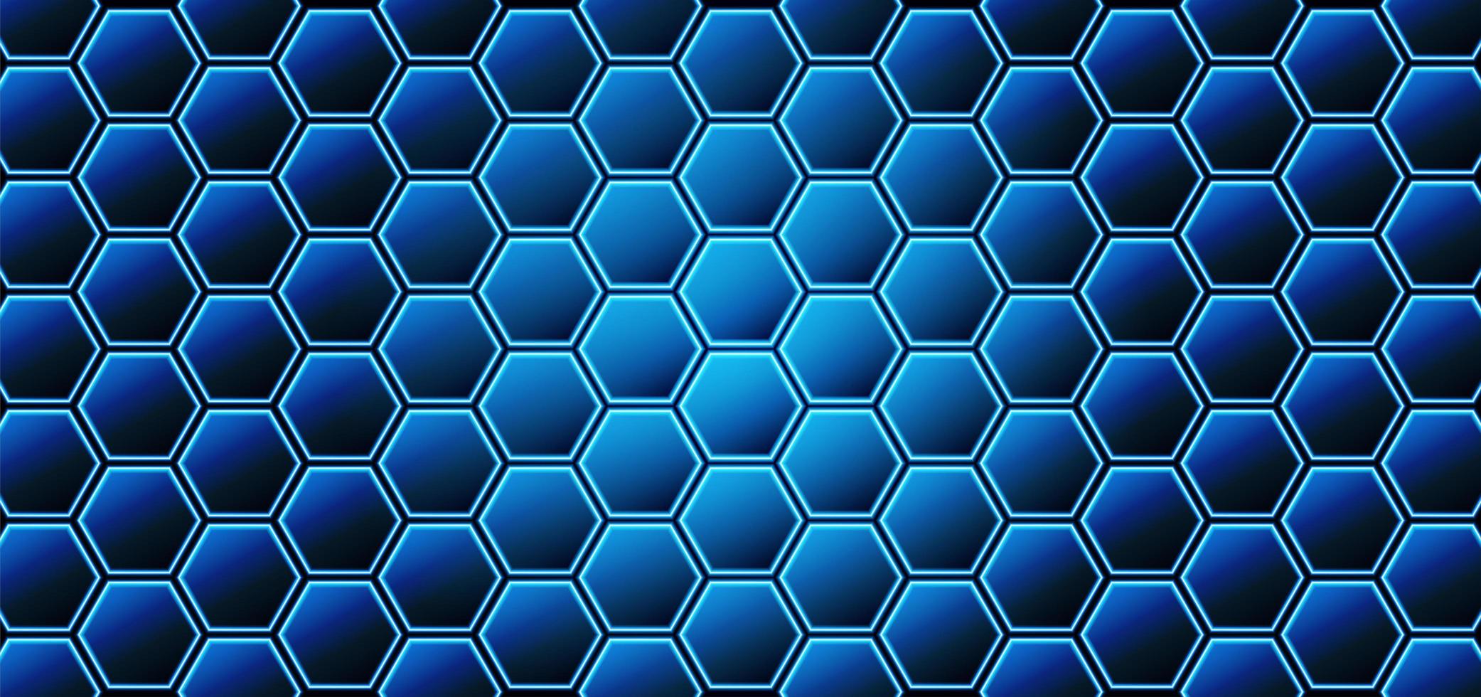 conceptos de tecnología o ciencia fondo azul del hexágono vector