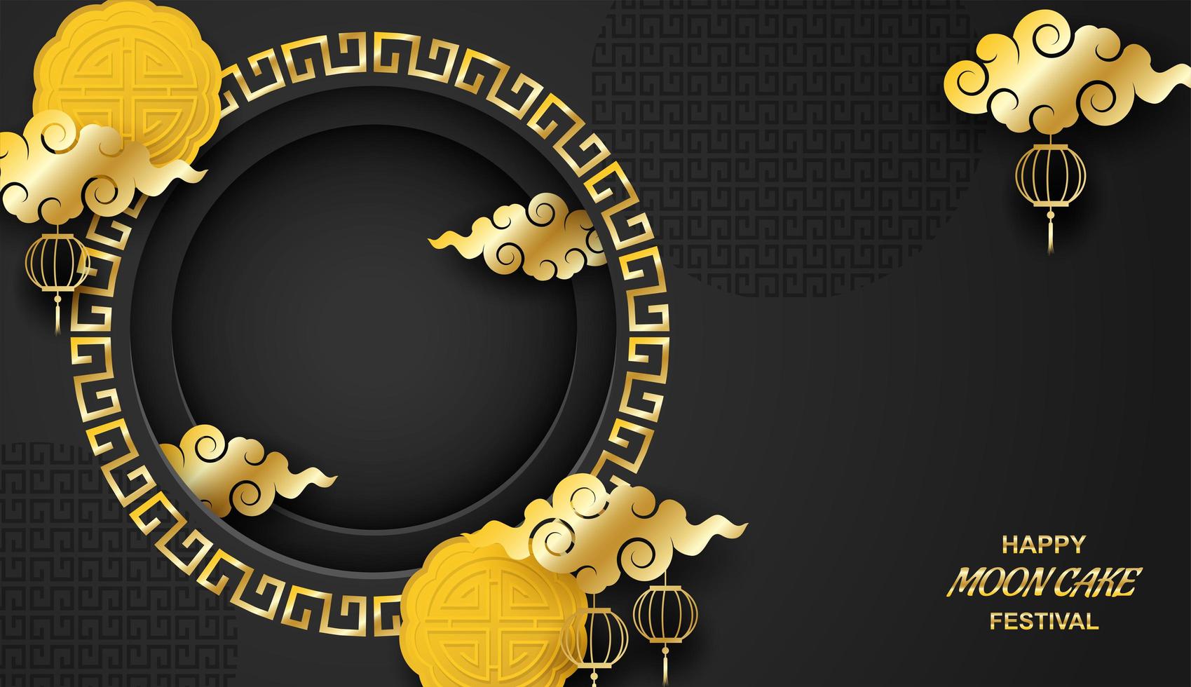 Happy moon cake festival background template  vector