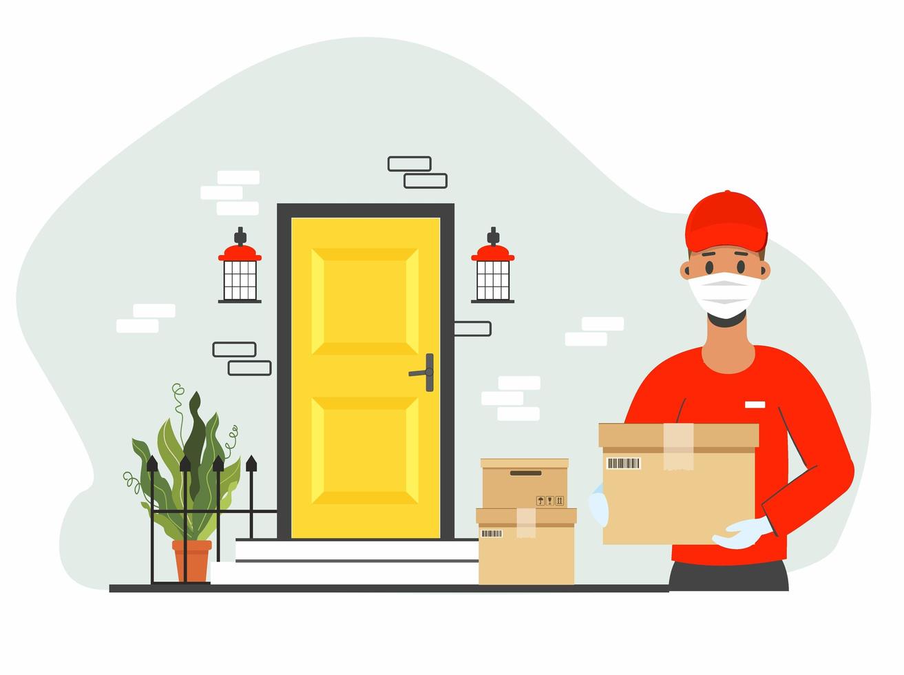 Safe courier delivery vector