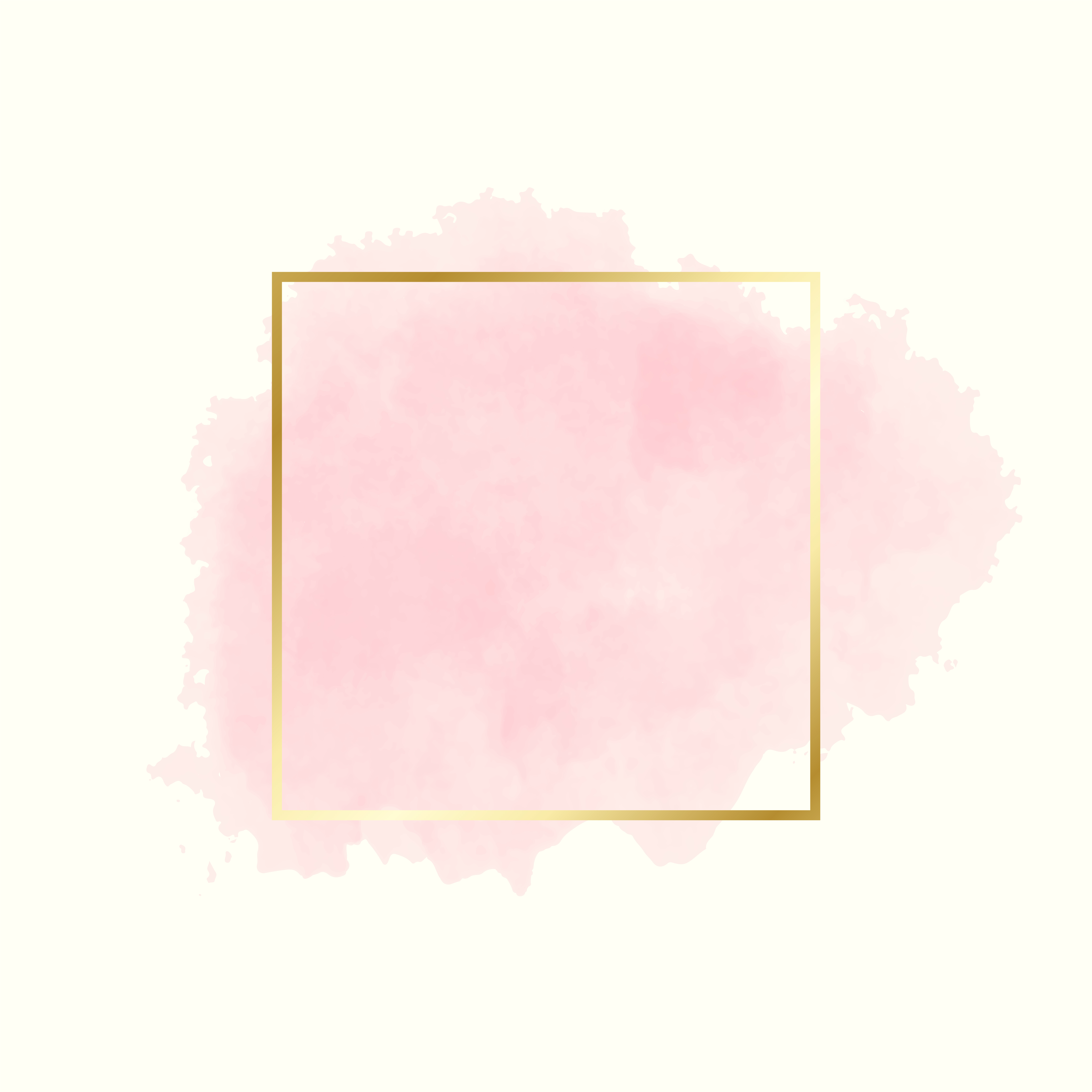 Pink watercolor splash in gold frame on yellow 1181012 Vector Art at ...