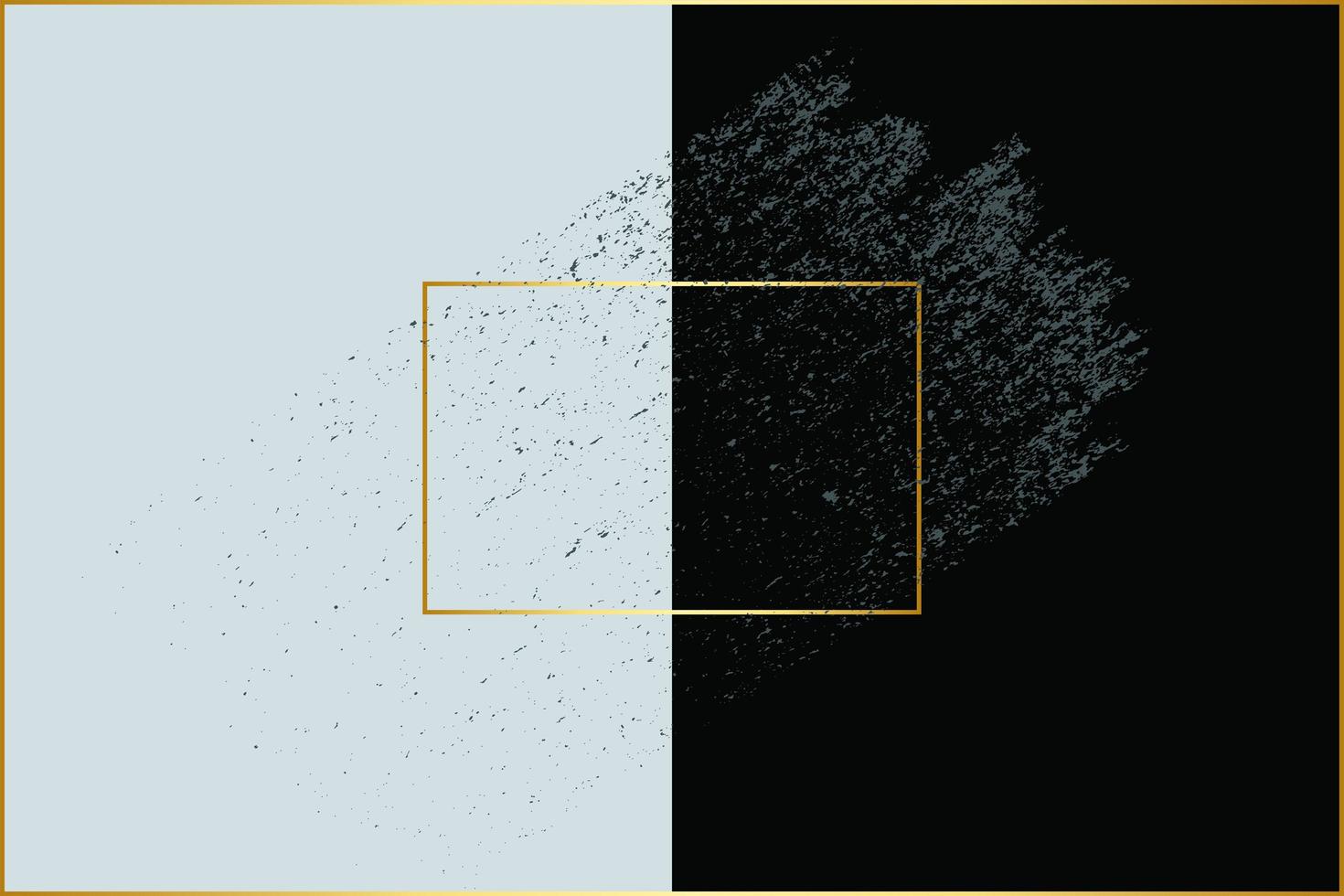 Gold frames and brush strokes on blue and black vector