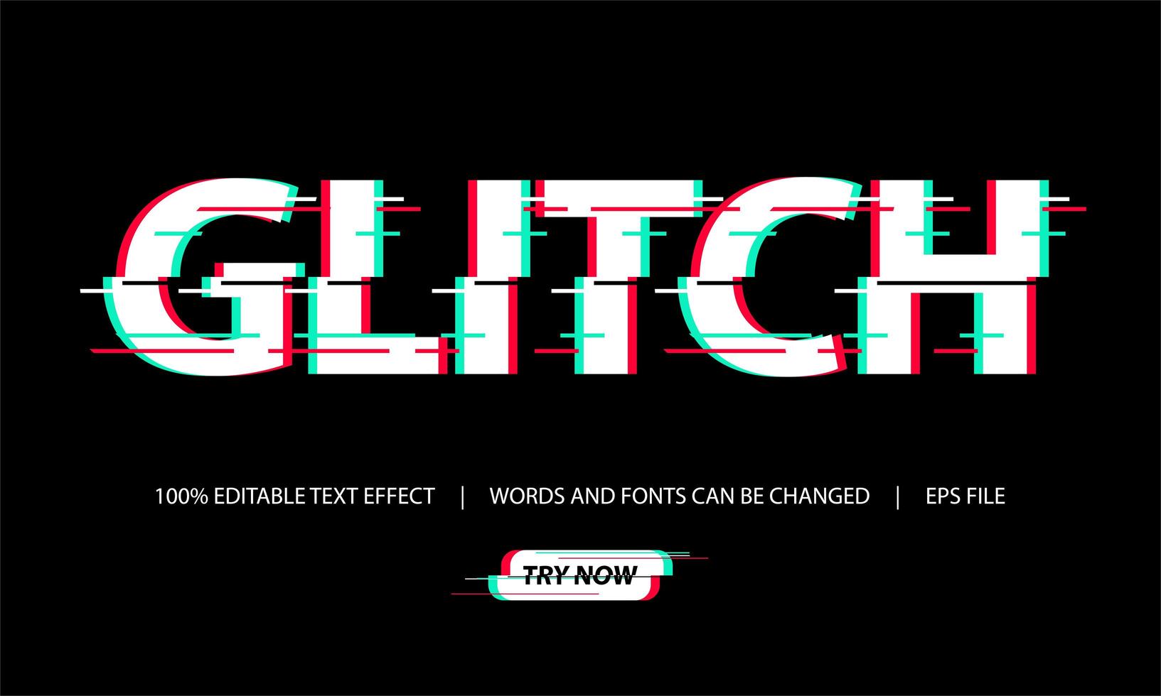 Glitch Text Effect vector