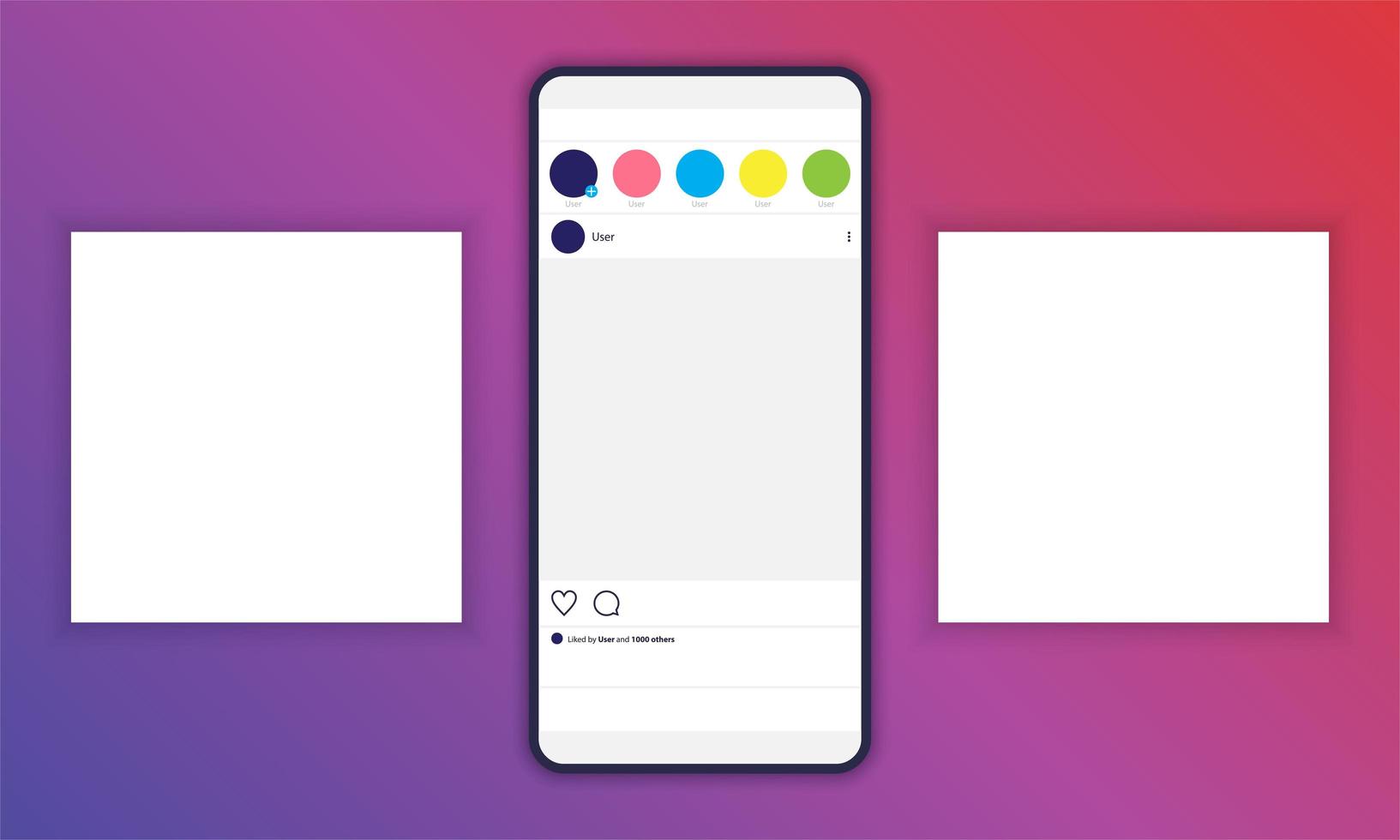 Mockup for Background in Social Media Posts with Smartphone Preview vector