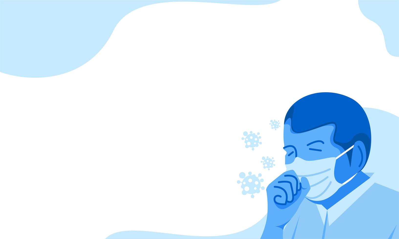 Coronavirus background with coughing man  vector