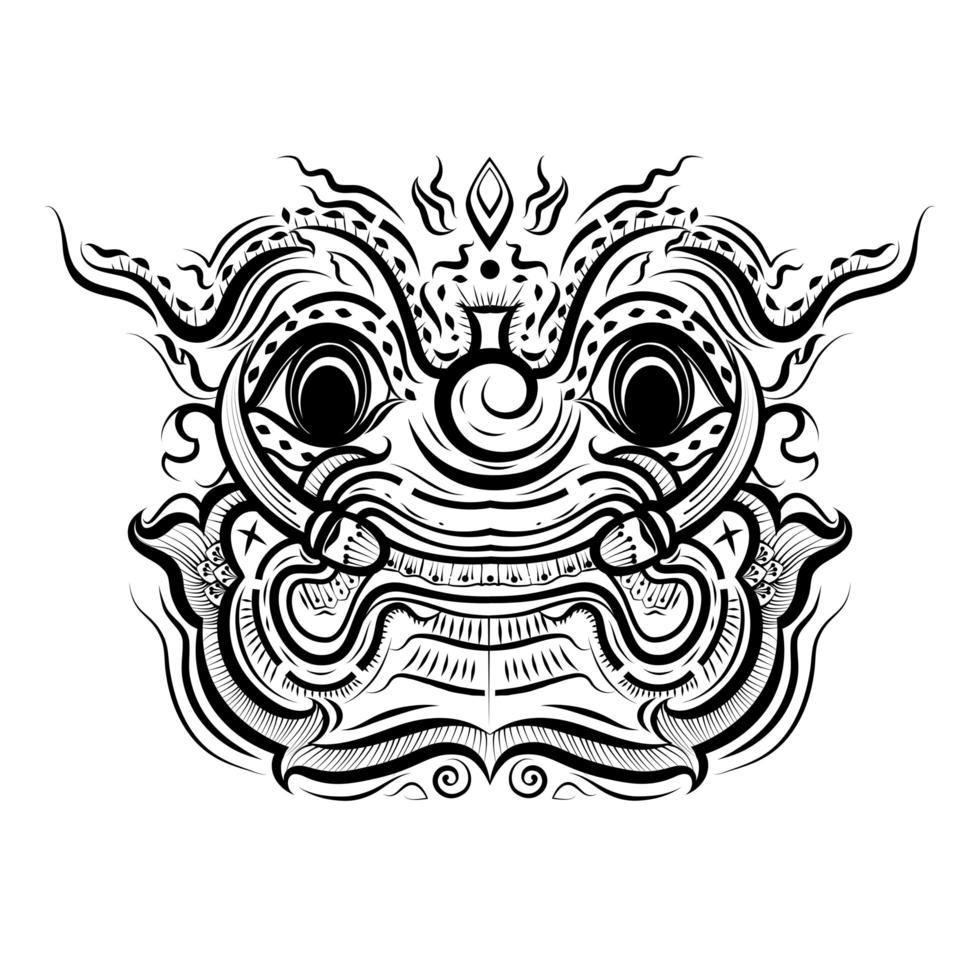 Thai traditional painting of Tosakan Warrior vector