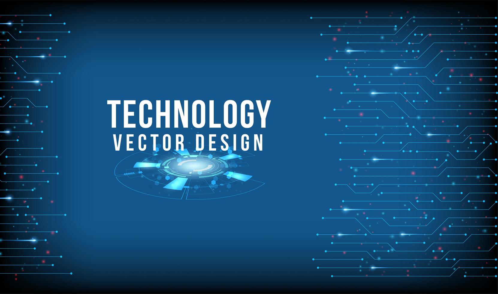 Blue technology design with connected line borders vector