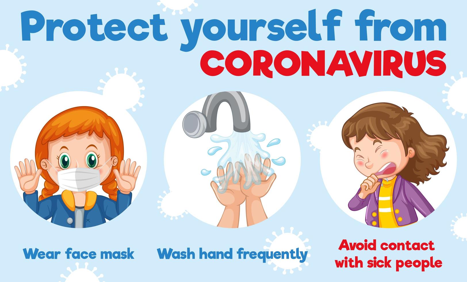 Infographic for How to Protect Against Coronavirus vector