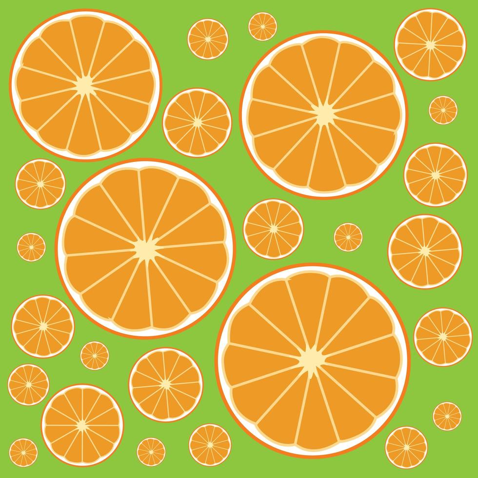 fondo con rodajas de naranja vector