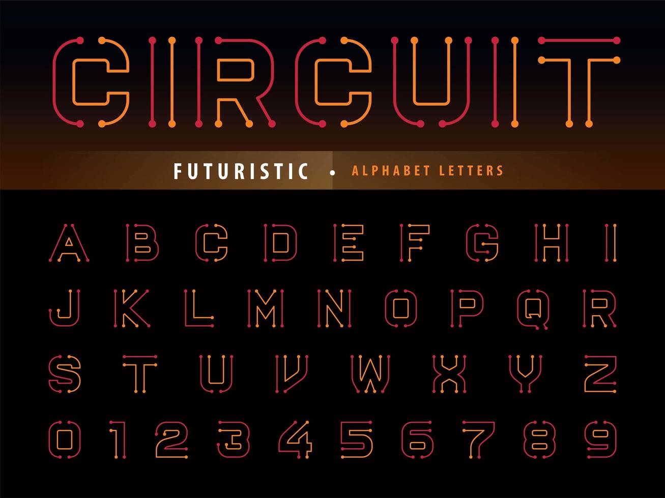 Future lined stylized font vector