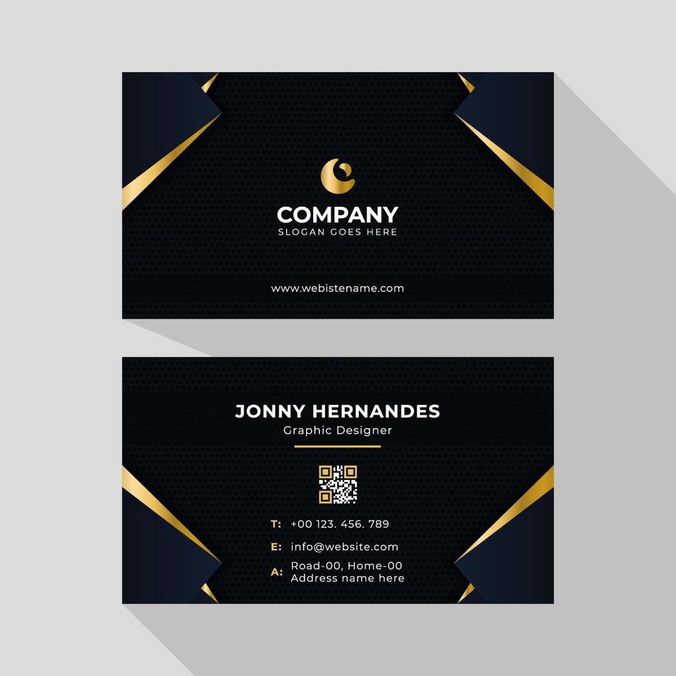 Luxury golden business card template set vector