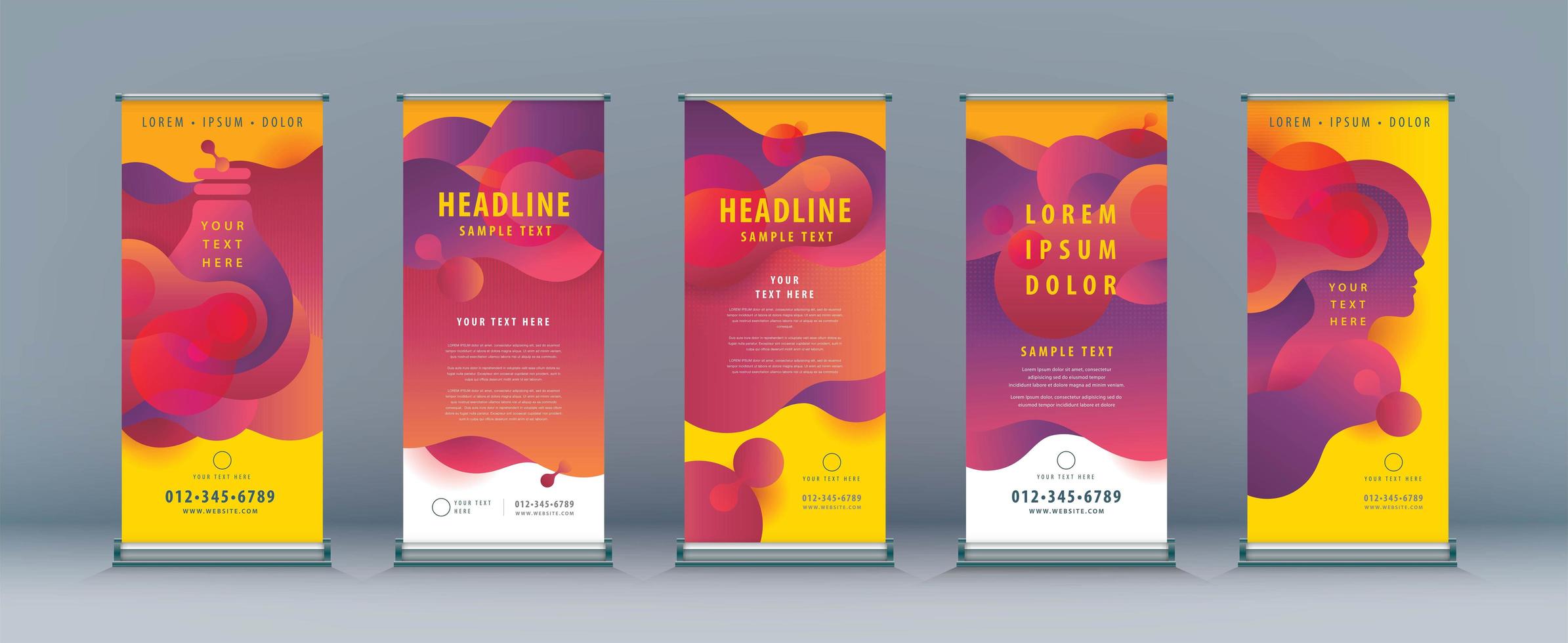 Liquid Shape Roll Up Set vector