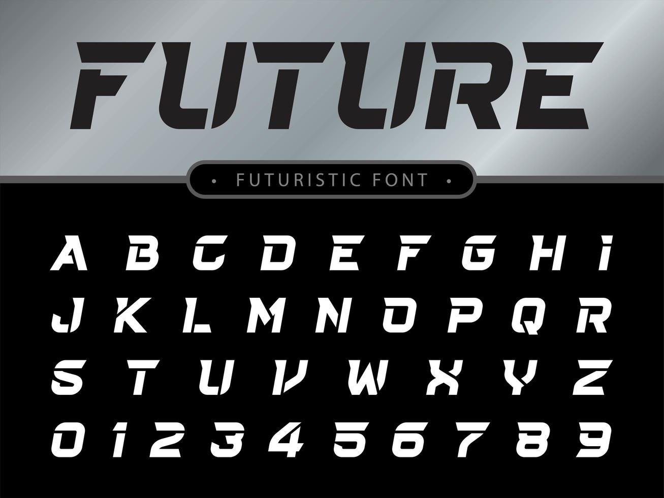 Technology styled font  vector