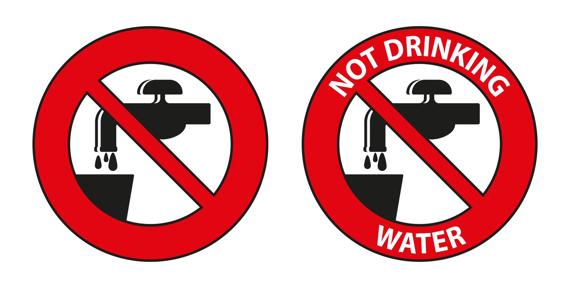 Not Drinking Water Symbol Sign Set  vector