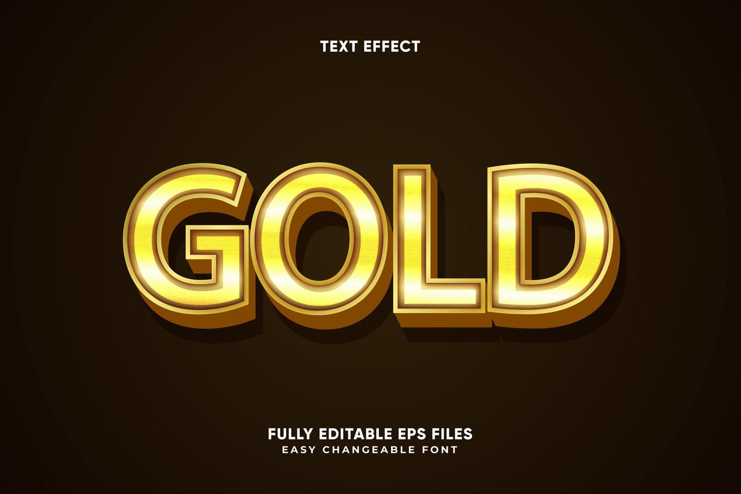 Editable Gold text effect vector