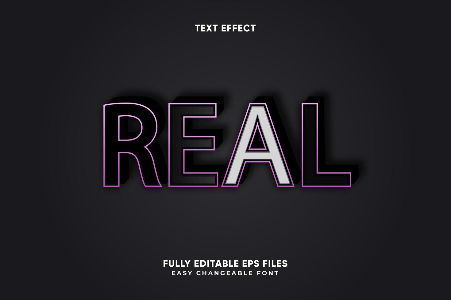 efecto de texto real editable vector