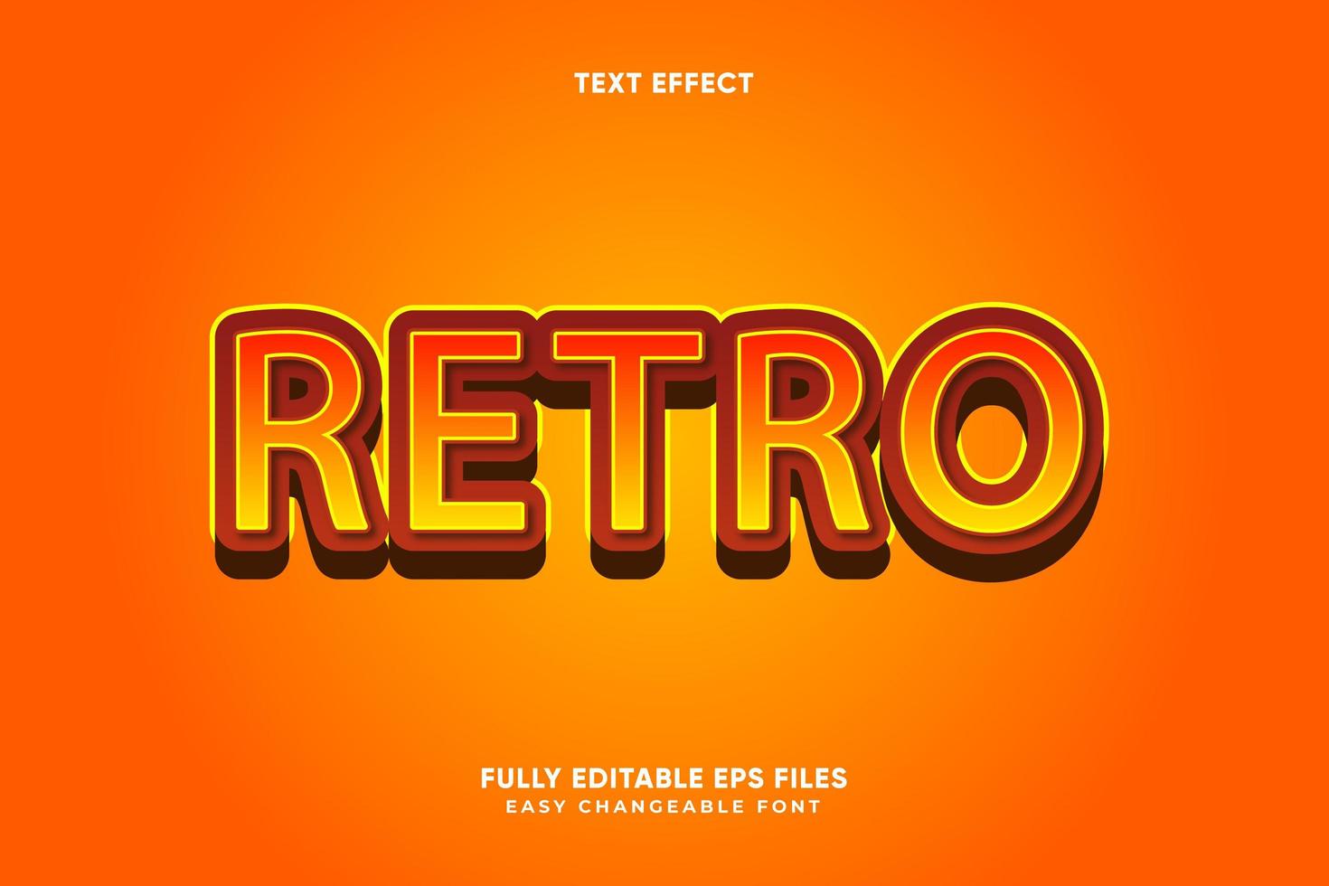 Editable Retro text effect vector