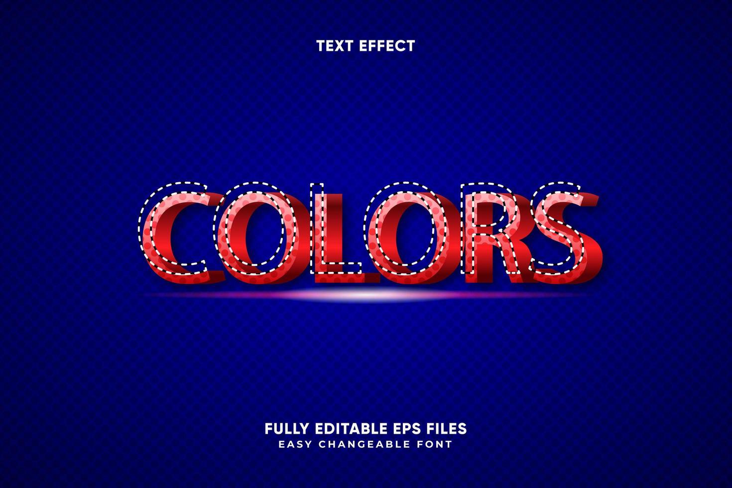 Editable Colors text effect vector