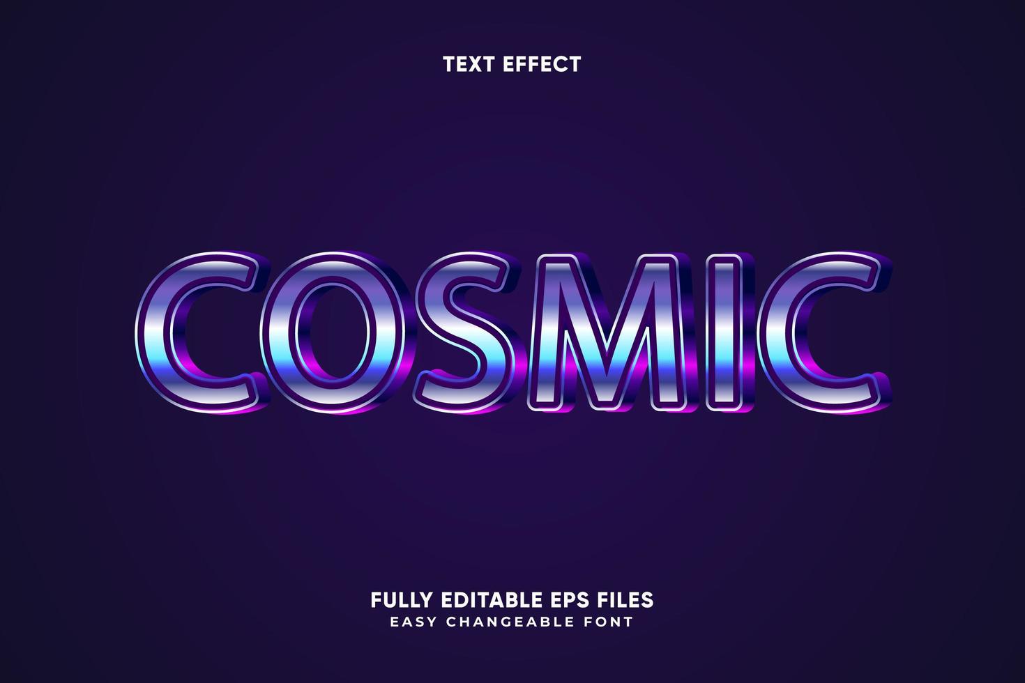 Editable Cosmic text effect vector