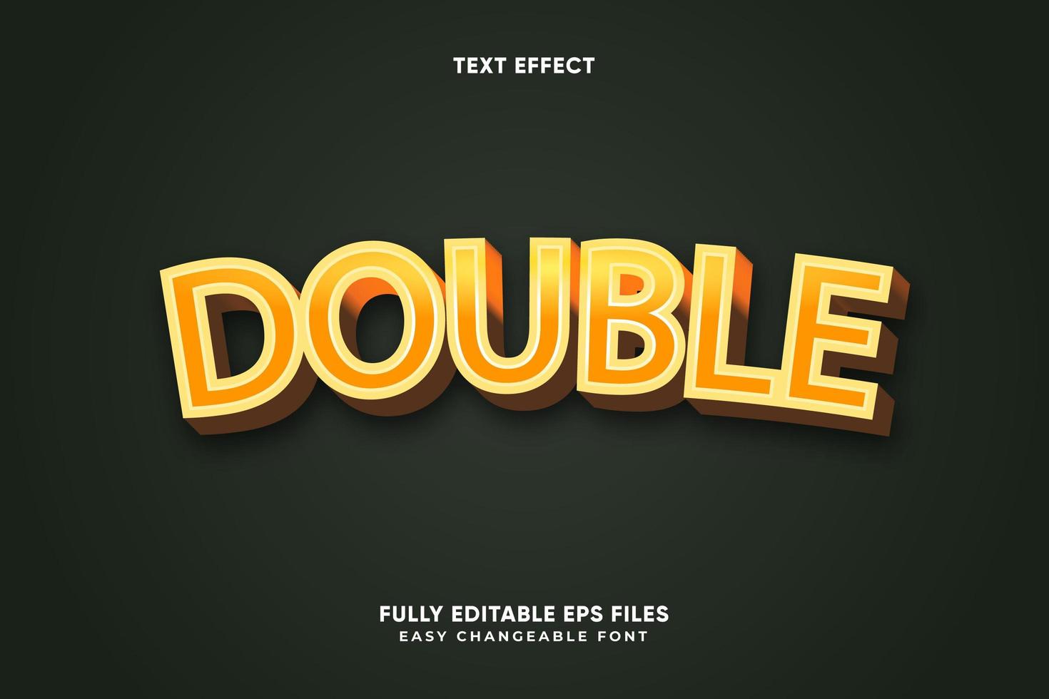 Editable Double text effect vector