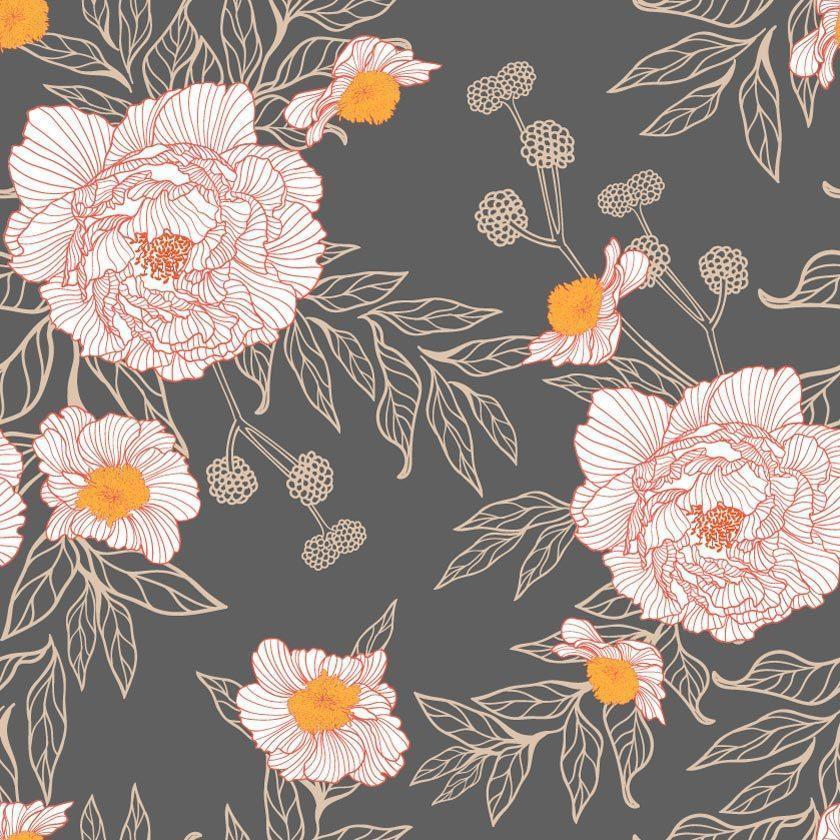 Seamless pattern of peonie flowers  vector
