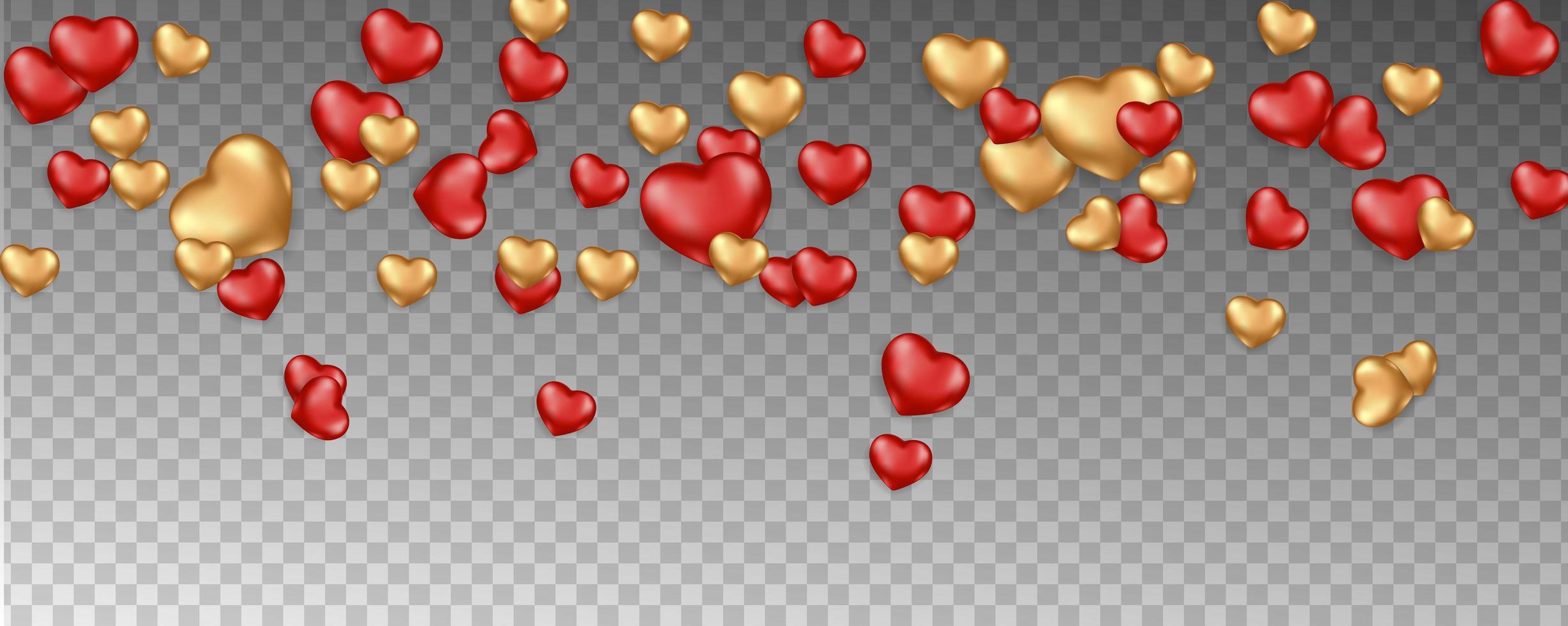 Romantic background with falling hearts vector