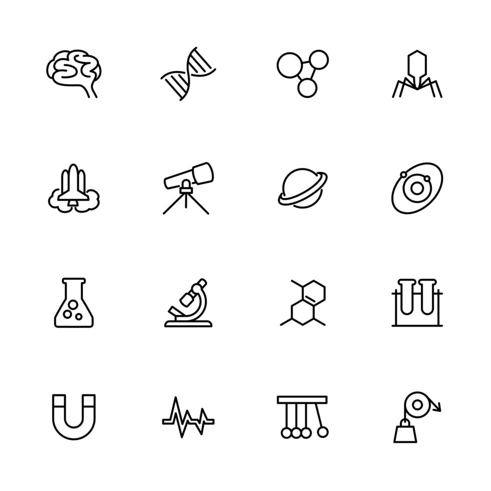 Set of Science Line Icons vector