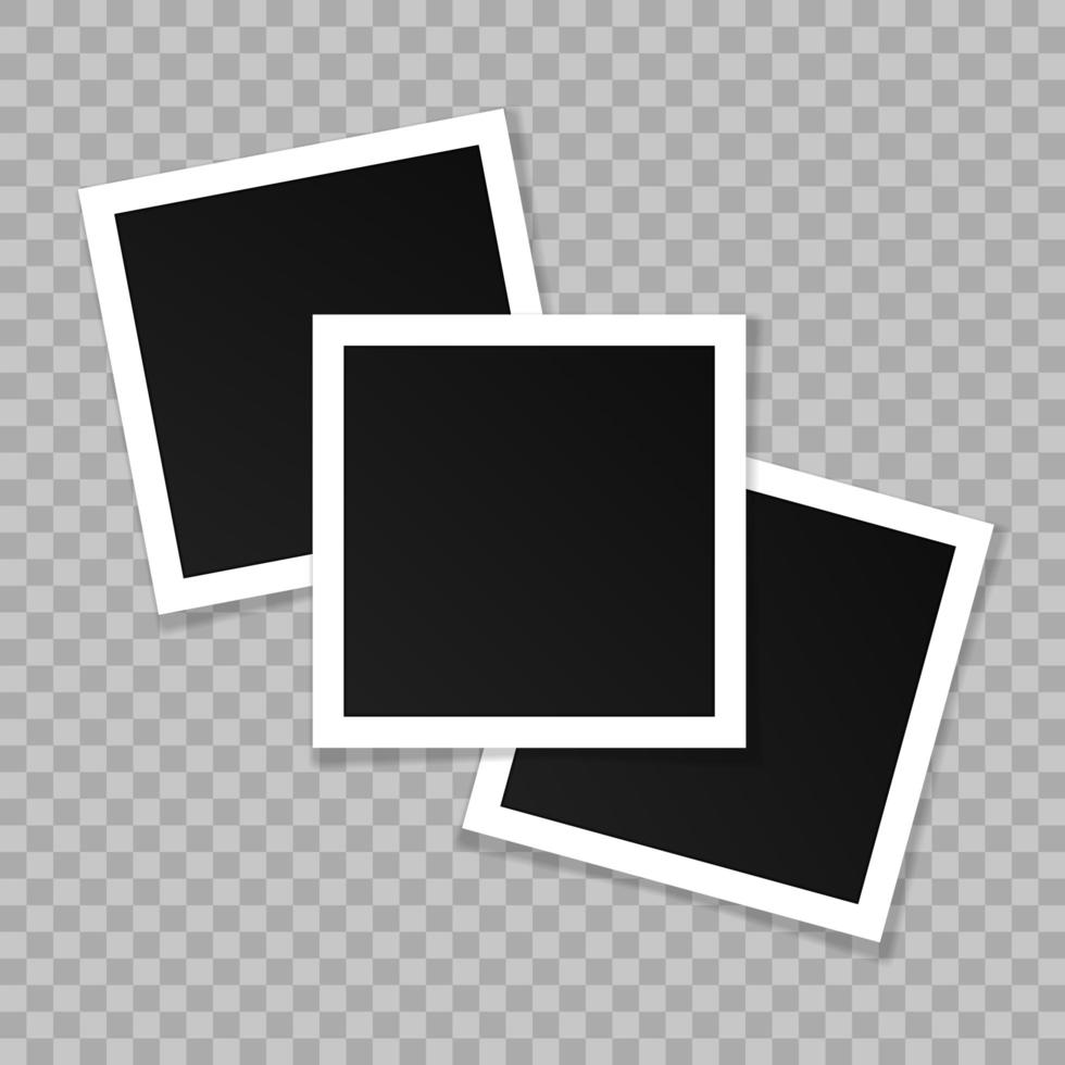 Set of square vintage photo frames vector