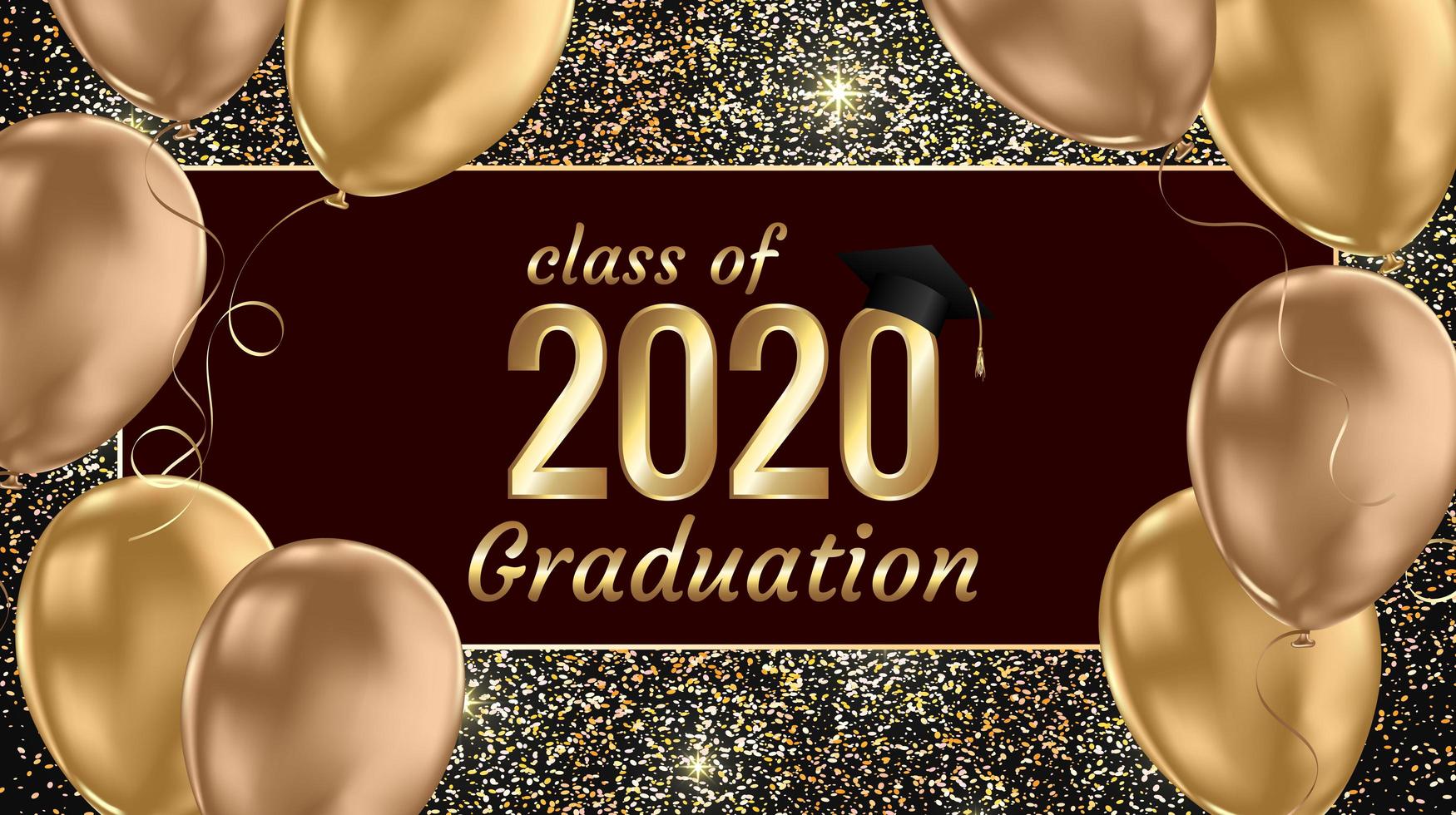 Class of 2020 graduation text design  vector