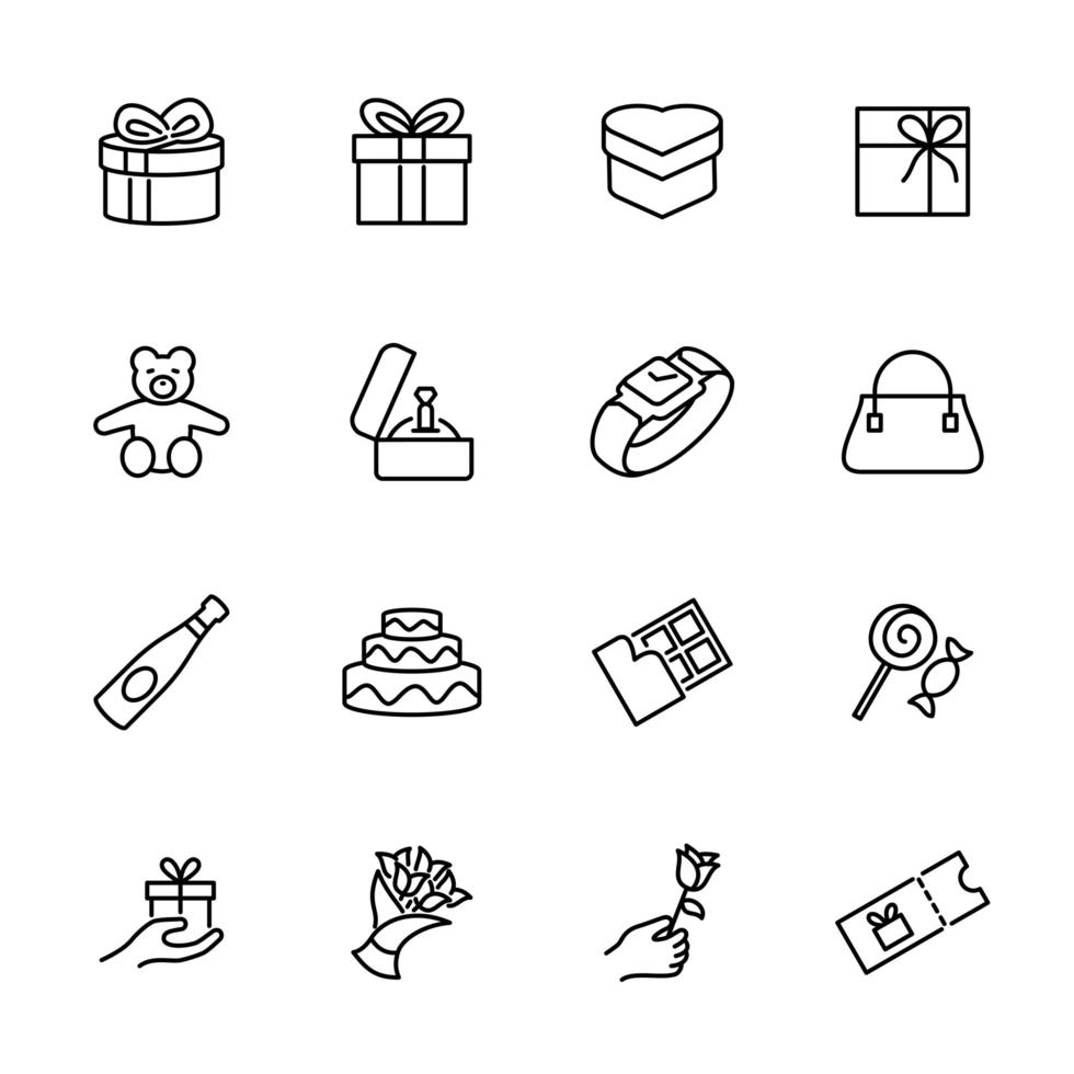 Set of gift presents icon set  vector