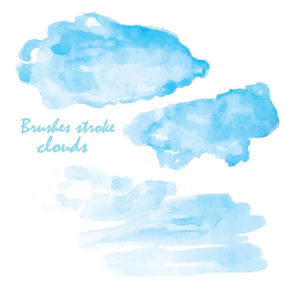 Sky background Clouds painted with watercolor vector
