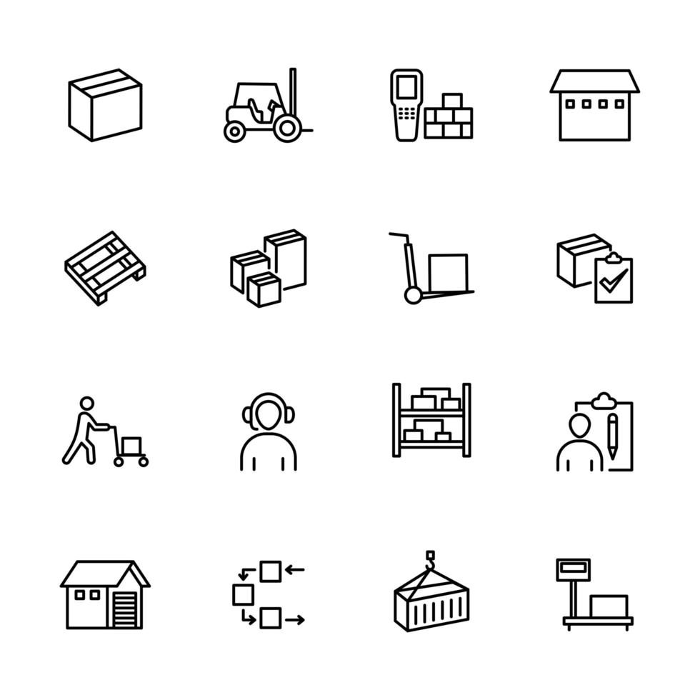 Set of Line Icons for Wholesale Activity vector