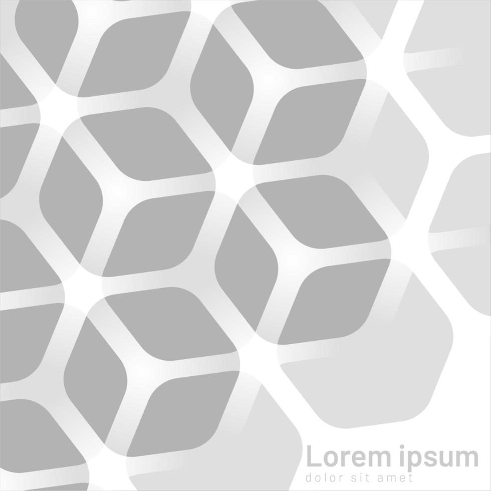 White hexagon overlapping pattern  vector