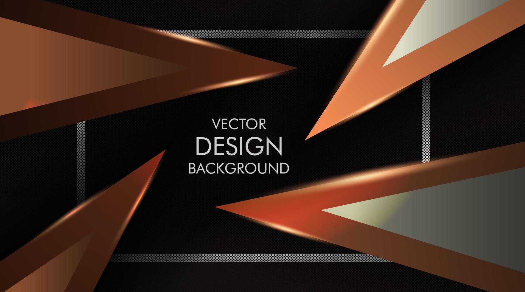 Brown triangles on black background  vector