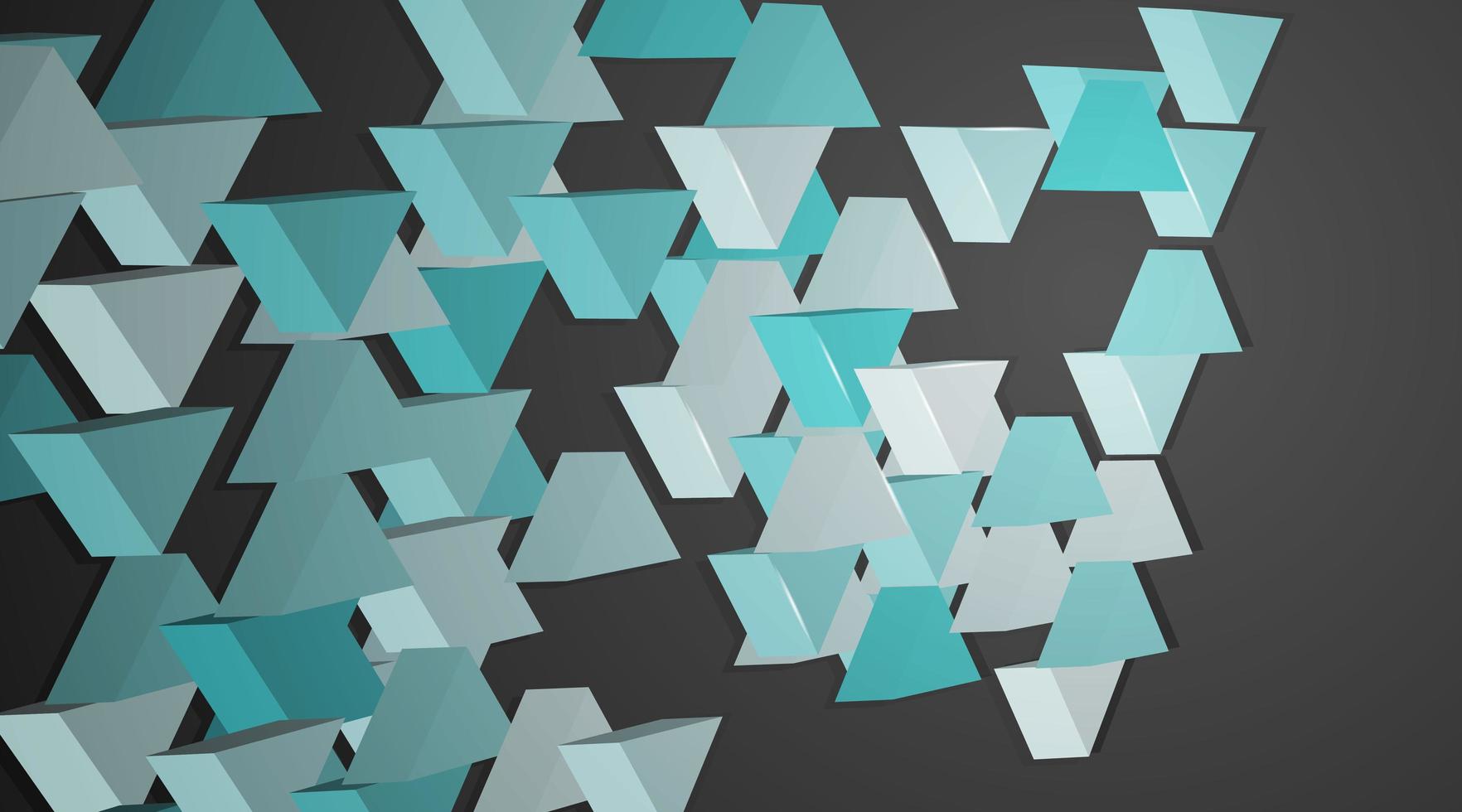 Composición de diseño de triángulo 3D en fondo azul y gris vector