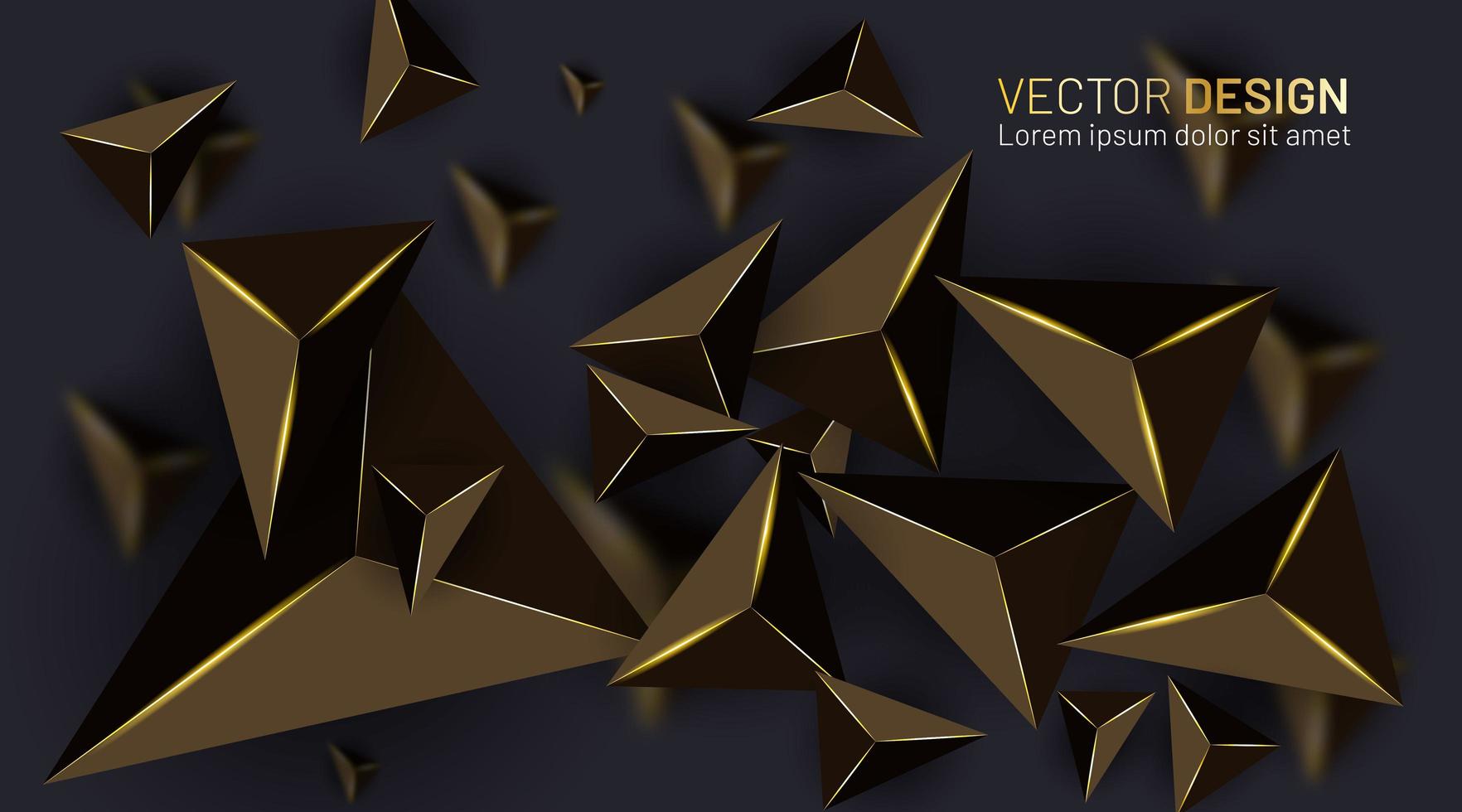 Fondo de forma de textura de triángulo 3d oro abstracto vector