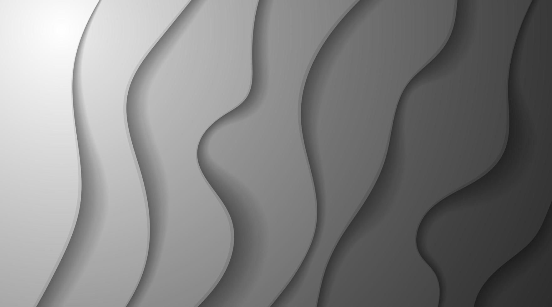 Abstract gradient overlapping curve layer gray background  vector