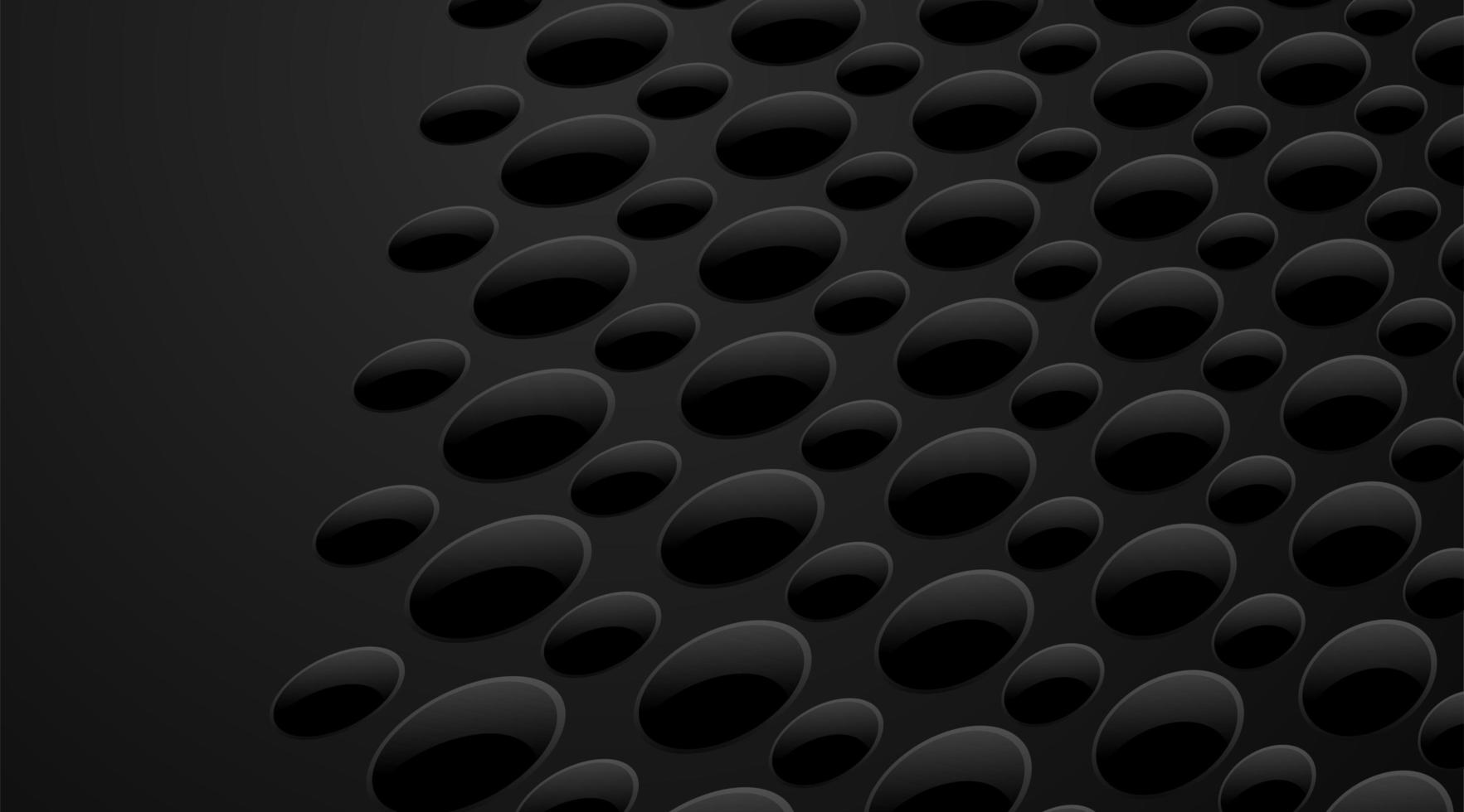 Smooth abstract pattern or background of holes and circles with shadows in black and gray vector