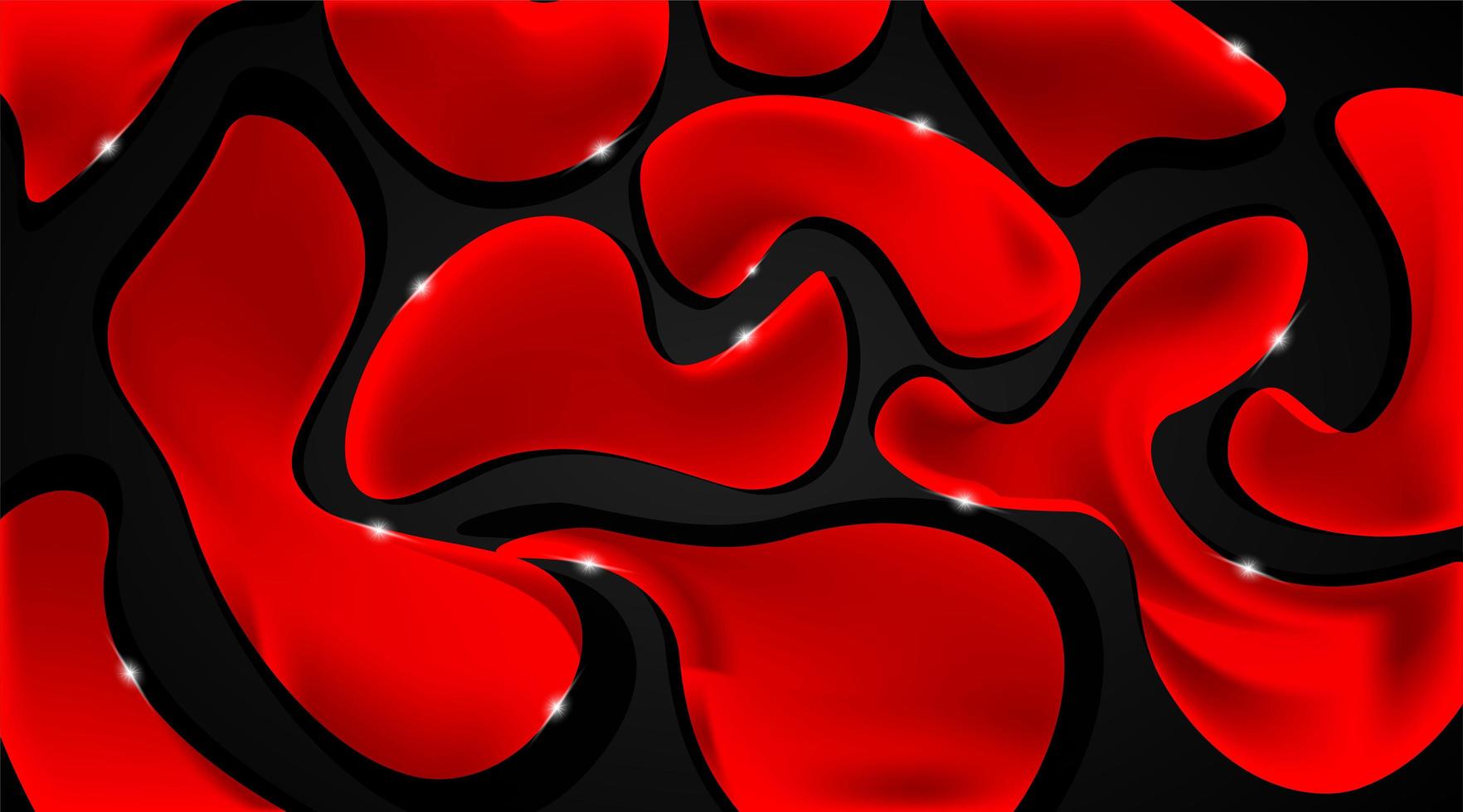 Abstract shiny red liquid shapes background  vector