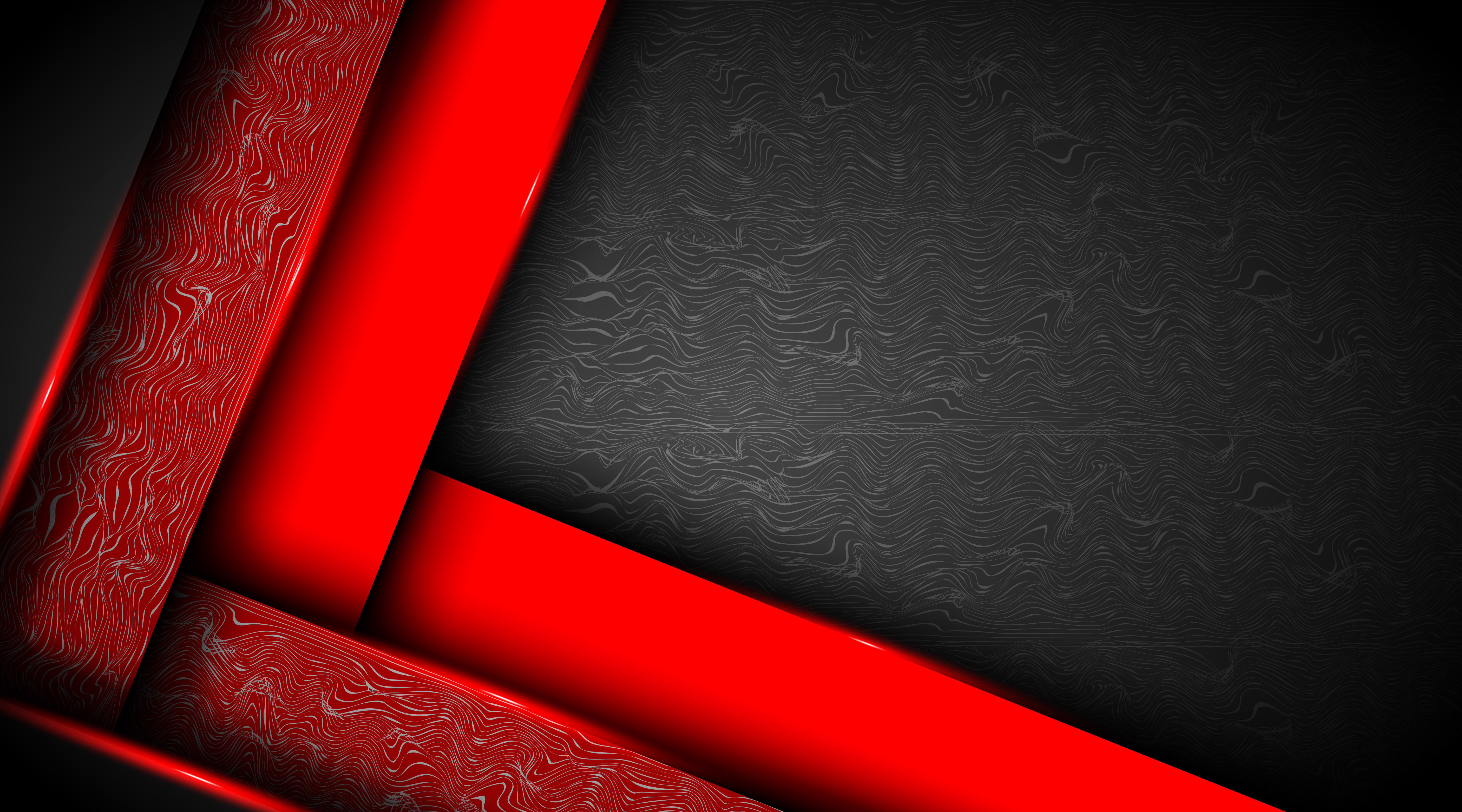 Black Abstract Background with Overlapping Red Paper