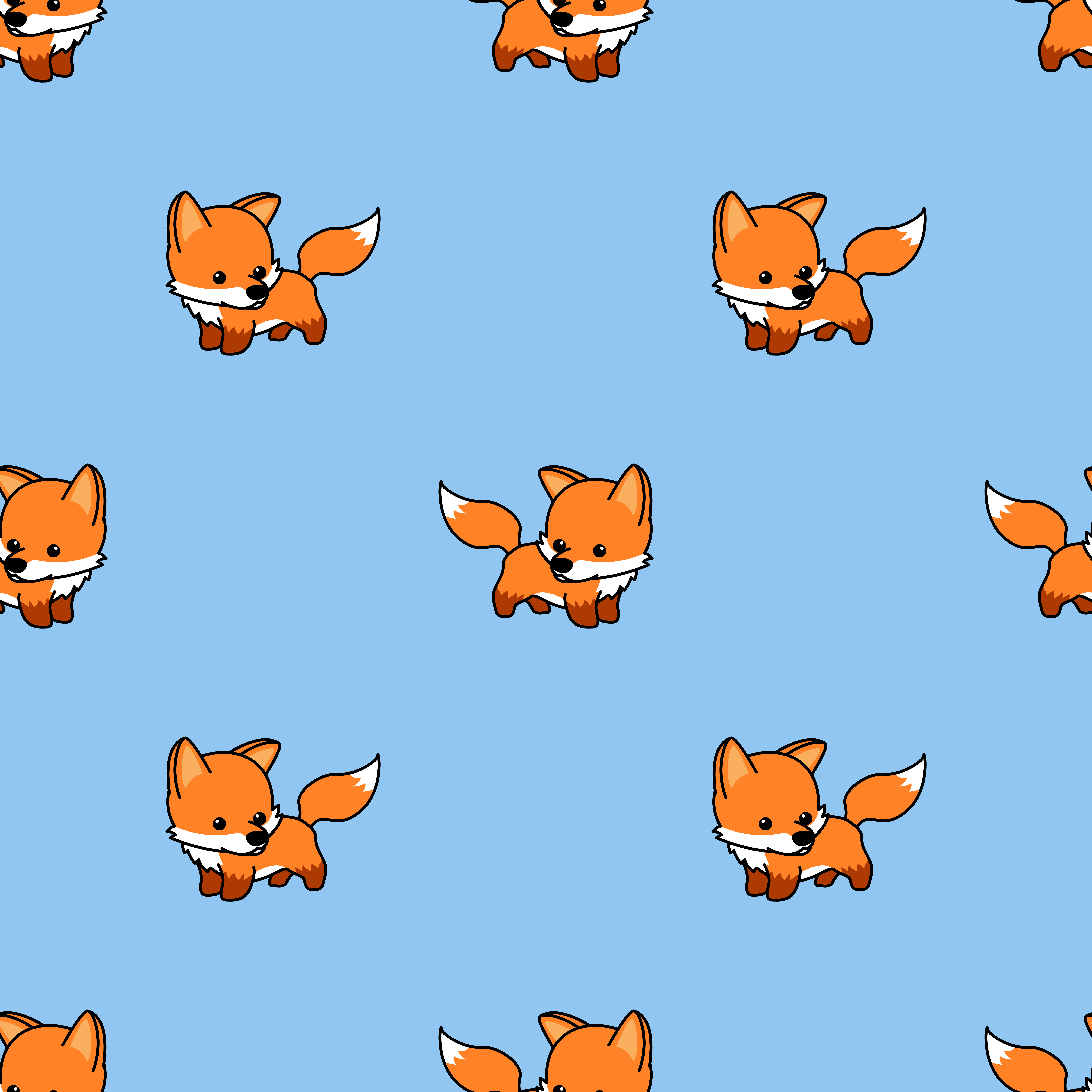 Download Cute baby fox cartoon seamless pattern - Download Free ...