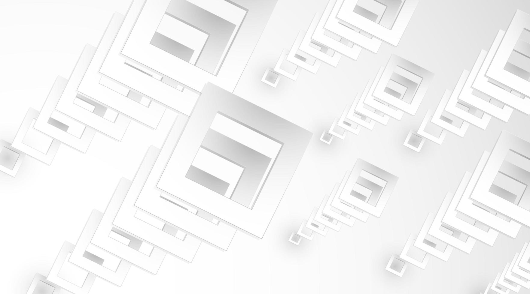 White stacked 3d square shapes background  vector