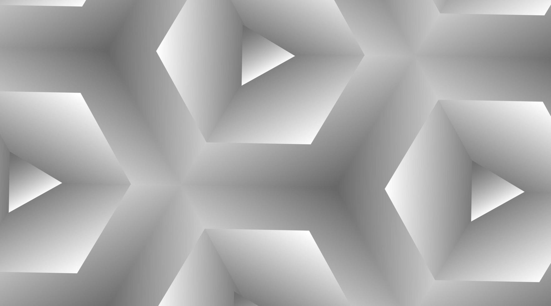 Abstract white background with 3d triangles and hexagons  vector