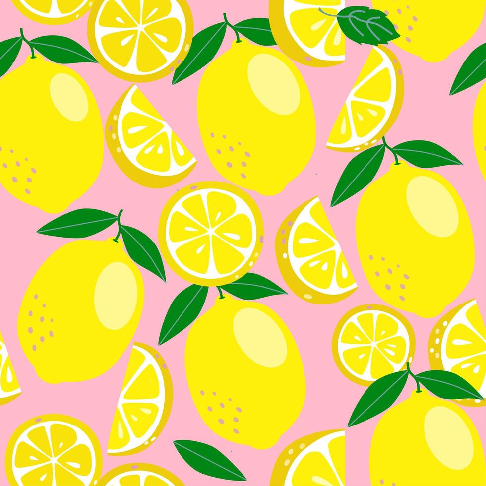 Seamless background with lemons vector