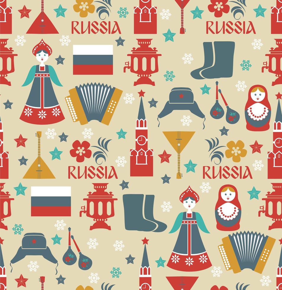 Seamless pattern with russian symbols. vector