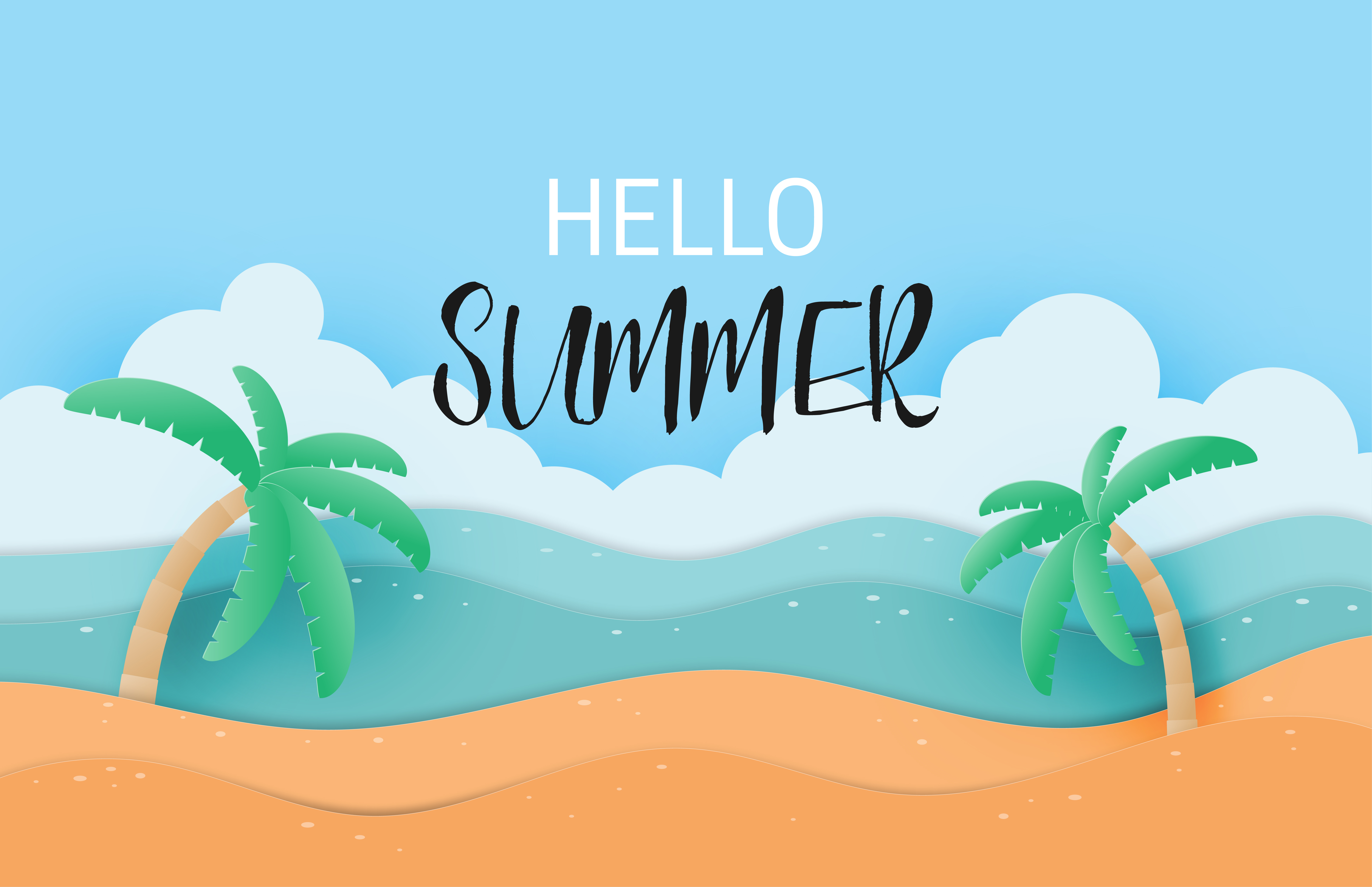 Hello summer with landscape sand 1183272 Vector Art at Vecteezy