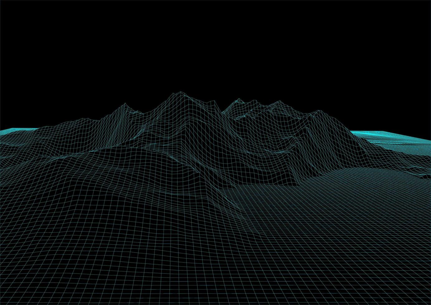 Futuristic 3d style wireframe vector