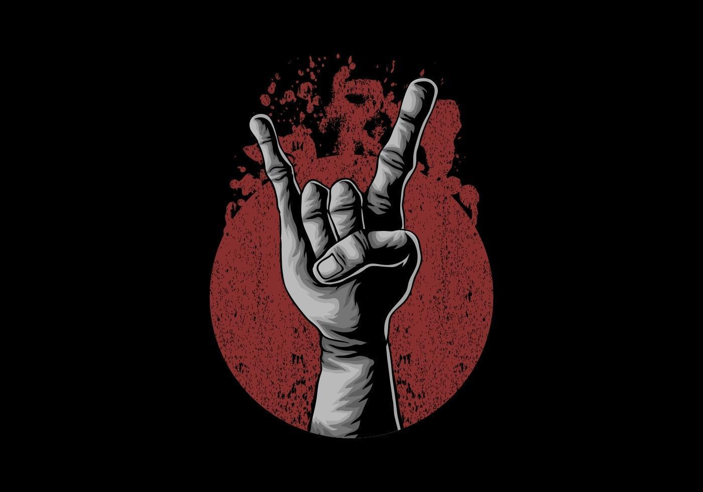 Hand in rock vector