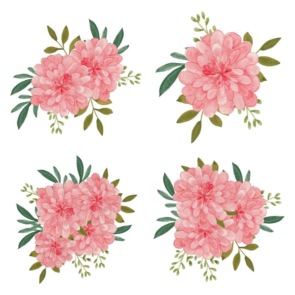 Watercolor dahlia flower bouquet collection 1183326 Vector Art at Vecteezy
