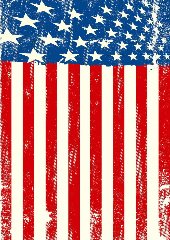Grunge American Flag Portrait Orientation vector