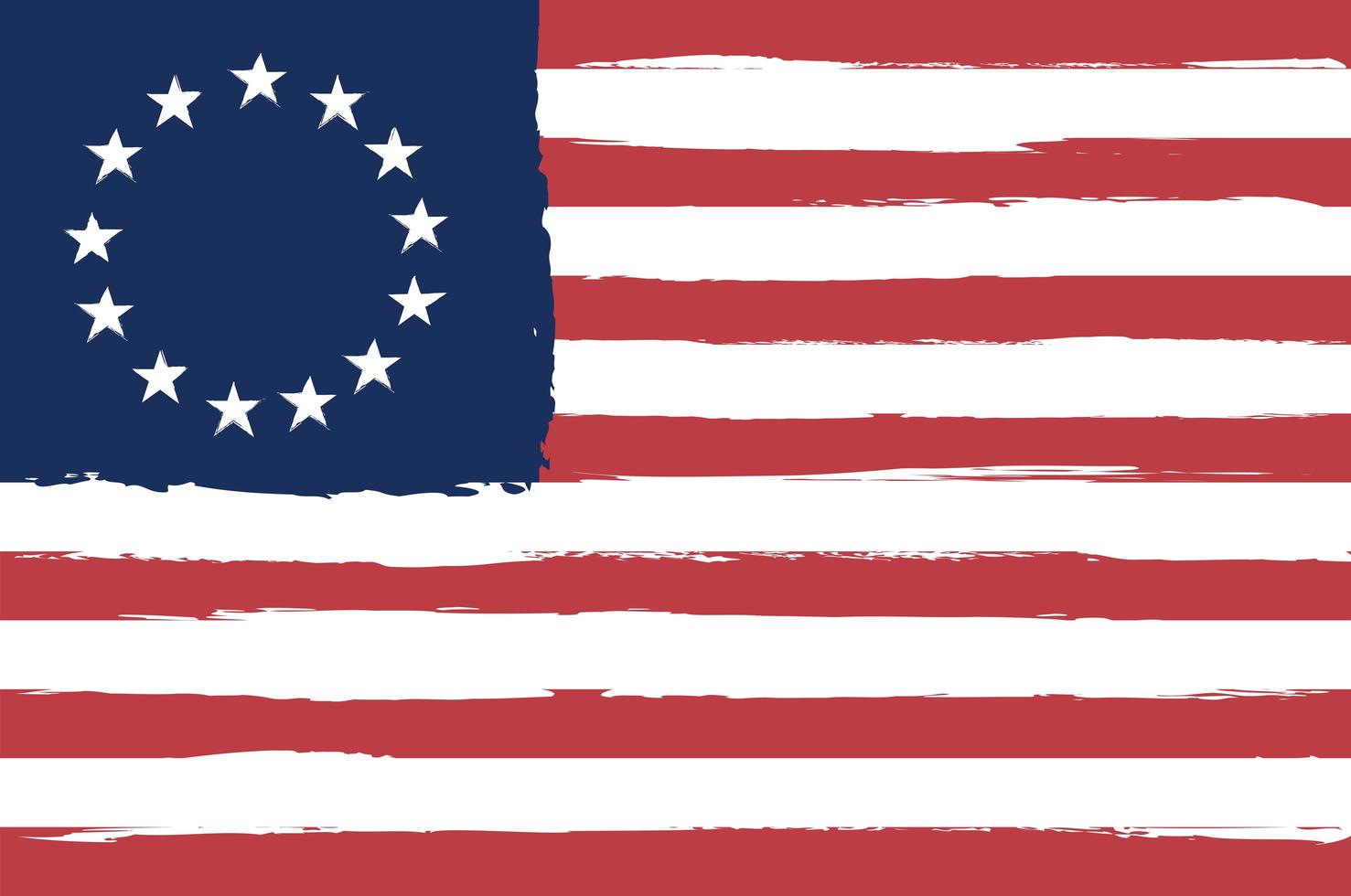 Painted Betsy Ross Flag vector